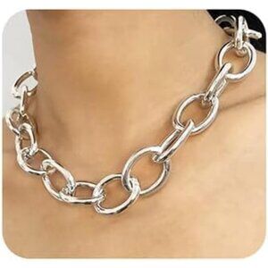 Dainty Silver Punk Choker Necklace - Durable Hypoallergenic Chain for Women